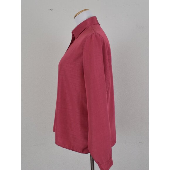 Vintage 80s Polyester Rouge Pink Blouse‎ - Picture 3 of 9